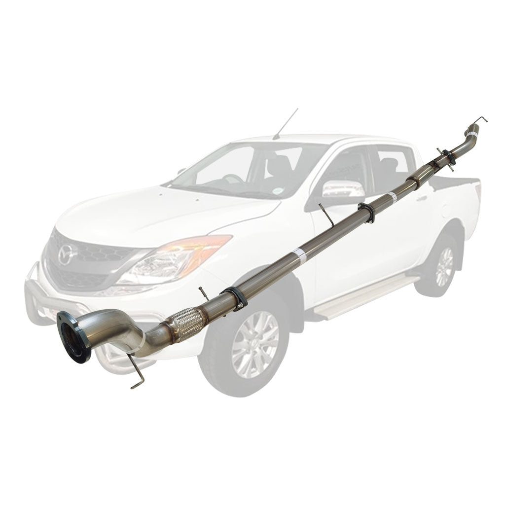 MAZDA BT-50 UP, UR 3.2L 2011 - 9/2016 3" TURBO BACK STAINLESS EXHAUST WITH HOTDOG NO CAT
