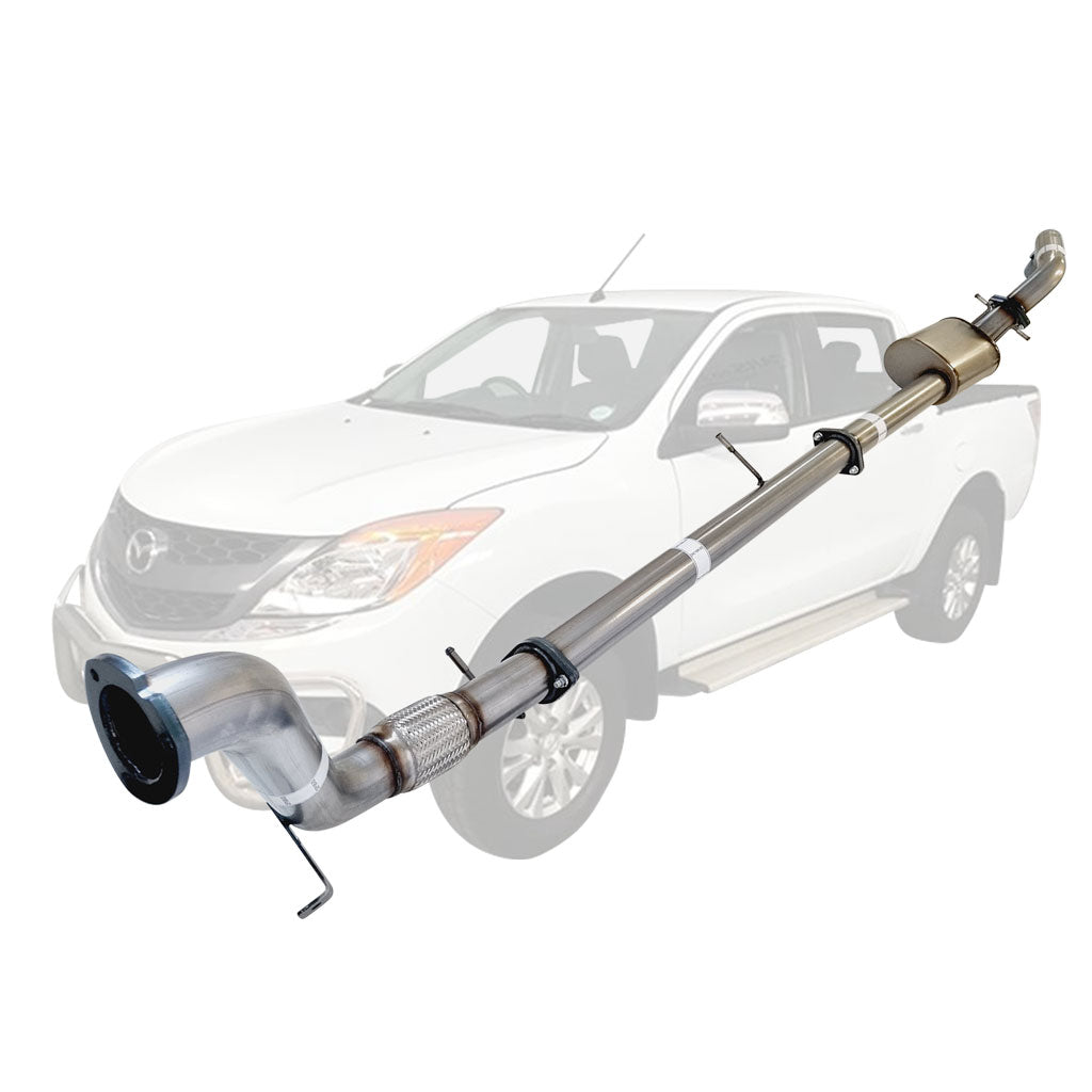 MAZDA BT-50 UP, UR 3.2L 2011 - 9/2016 3" TURBO BACK STAINLESS EXHAUST WITH MUFFLER NO CAT