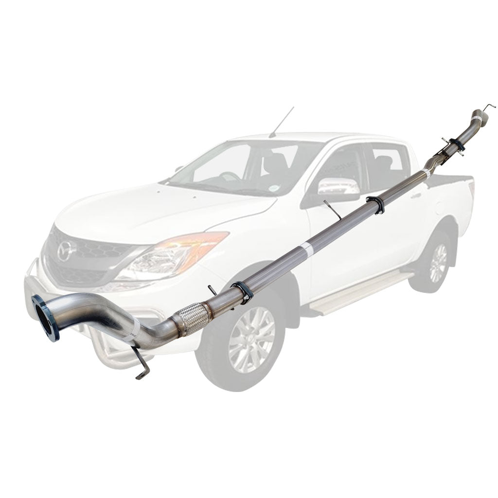 MAZDA BT-50 UP, UR 3.2L 2011 - 9/2016 3" TURBO BACK STAINLESS EXHAUST WITH PIPE ONLY