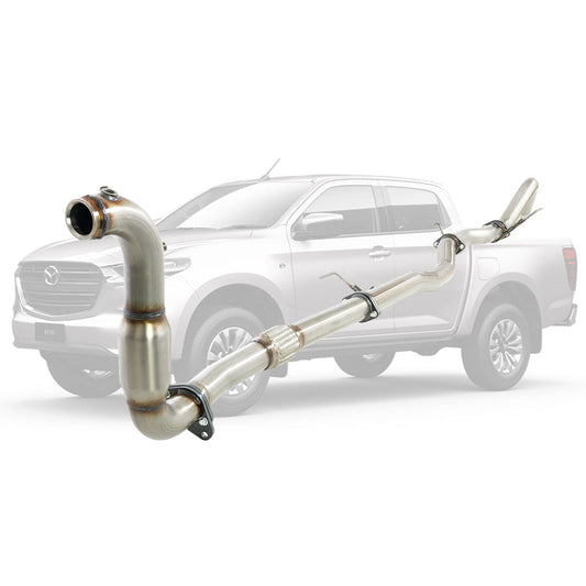 Mazda BT50 B30B 3.0l 4JJ3-TCX 2020 On 3" Stainless Steel Turbo Back DPF Delete With Cat And Pipe Only