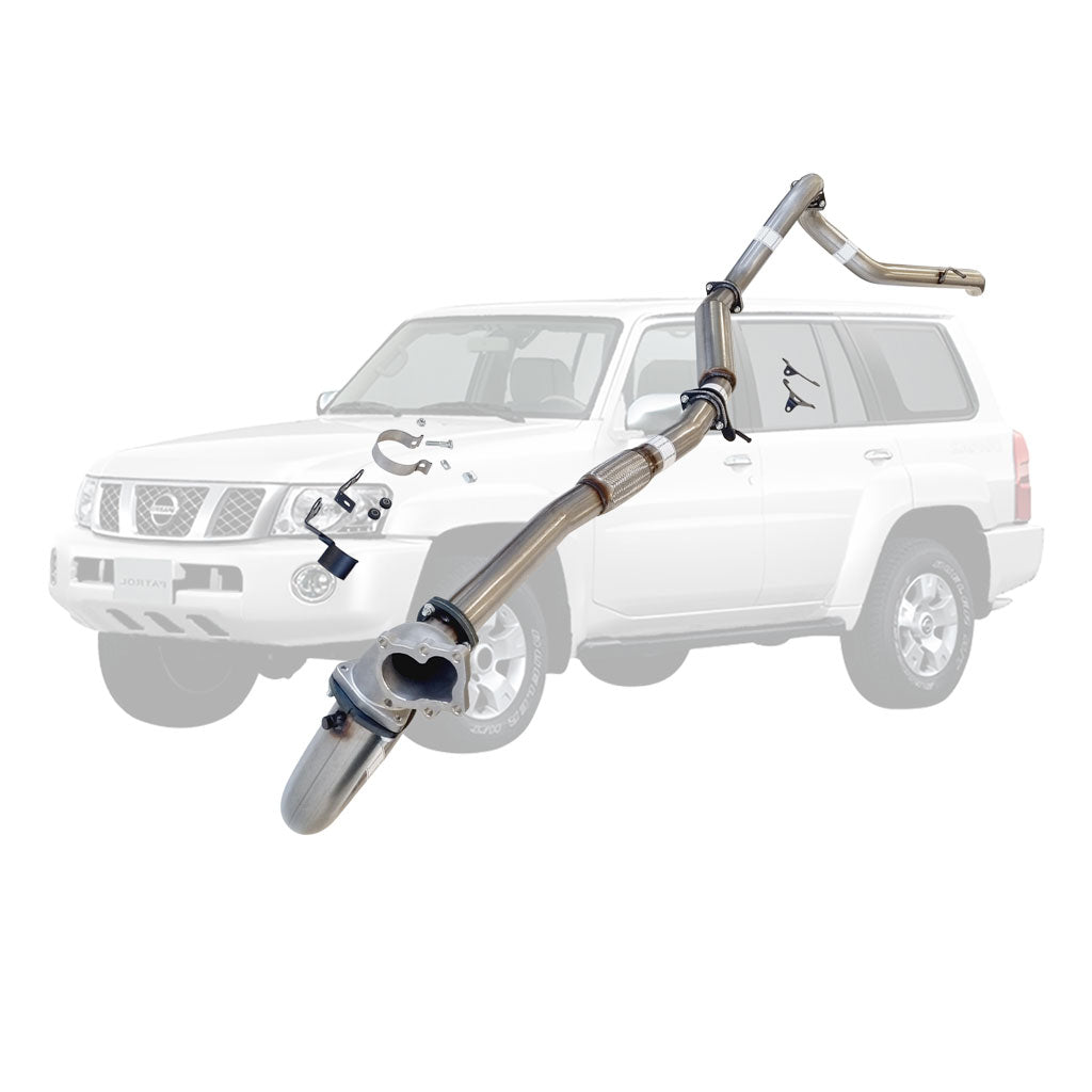 NISSAN PATROL GU 4.2L TD42 96-2006 WAGON 3" TURBO BACK EXHAUST WITH STAINLESS 304 CAST DUMP PIPE & HOTDOG