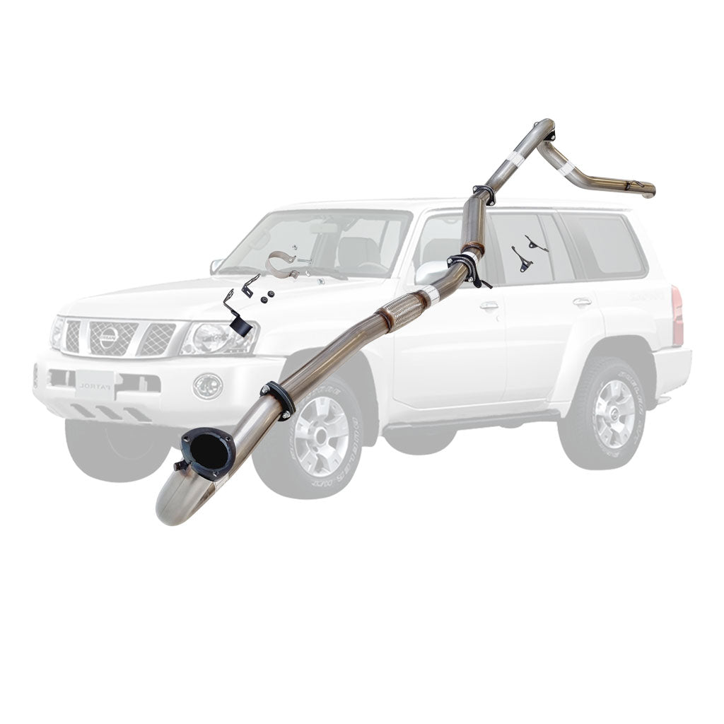 NISSAN PATROL GU 4.2L TD42-T 96-2006 WAGON 3" STAINLESS STEEL EXHAUST WITH HOTDOG ONLY (NO DUMP PIPE inc) use HDP for Dump Pipe
