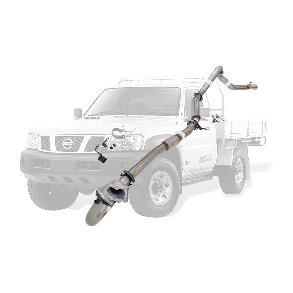 NISSAN PATROL GU 4.2L TD42-T 96-2006 UTE COIL & LEAF SPRING 3" STAINLESS TURBO BACK EXHAUST WITH STAINLESS 304 CAST DUMP PIPE & HOTDOG