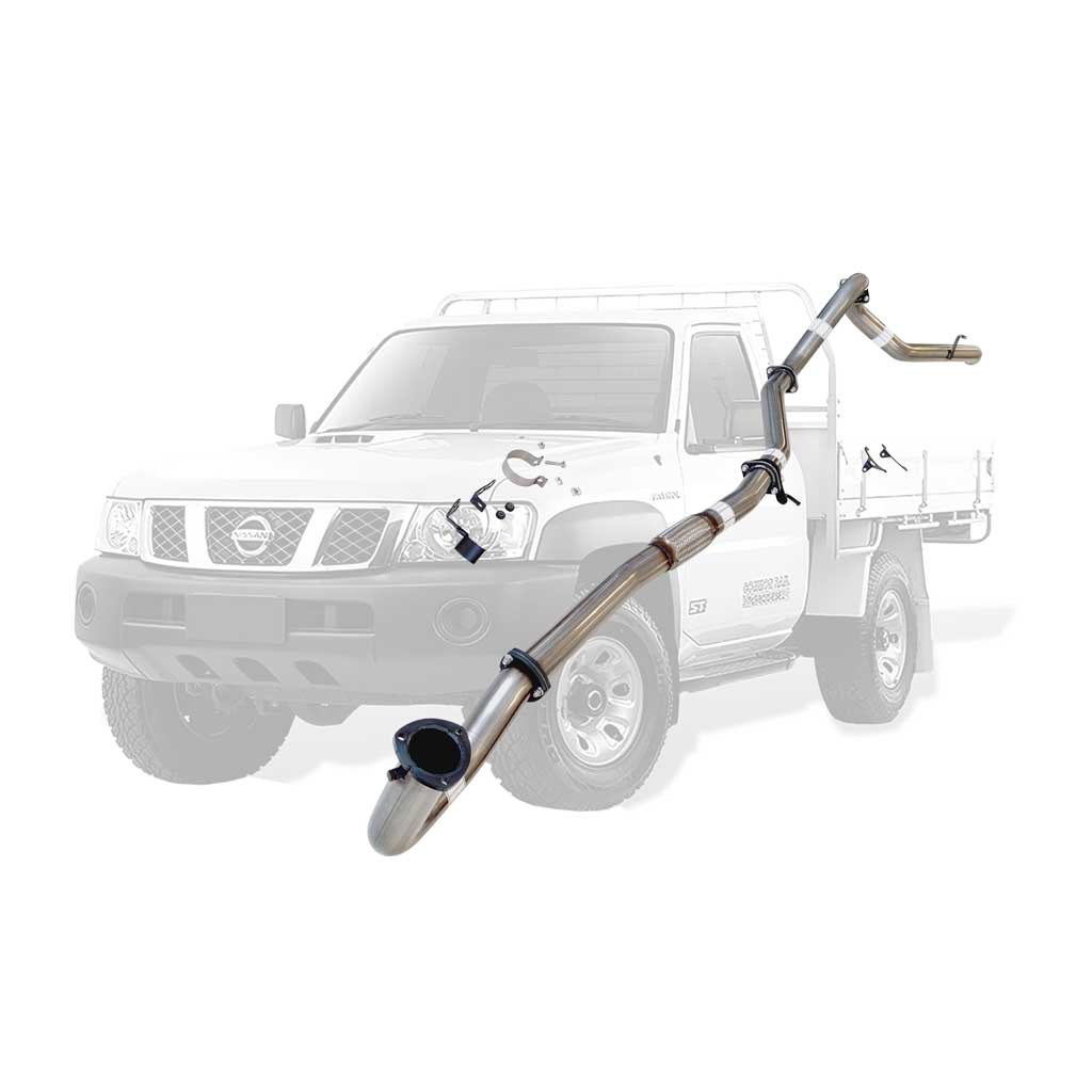NISSAN PATROL GU 4.2L TD42-T 96-2006 UTE COIL & LEAF SPRING 3" BACK STAINLESS EXHAUST WITH PIPE ONLY (NO DUMP PIPE inc) use PDP for Dump Pipe