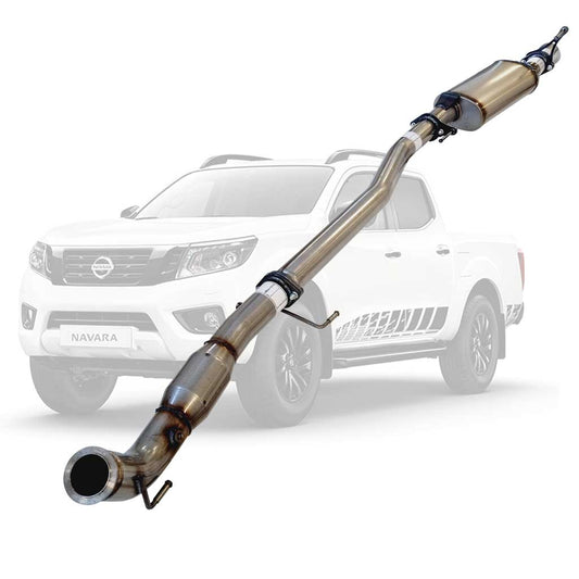 Nissan Navara D23 2.3L YS23DDTT 2015 > 3"  Turbo Back DPF Delete Stainless Exhaust With Muffler And Cat Diff Dumped