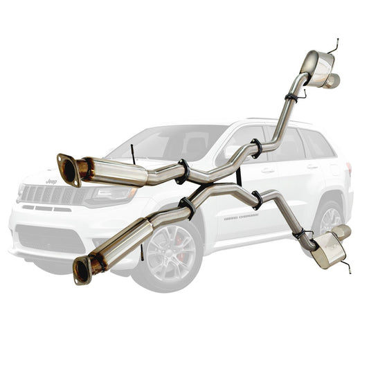Stainless Steel 3 Inch Exhaust With Left And Right For SRT Jeep Grand Cherokee 6.4 2012 - 2021SS Tips