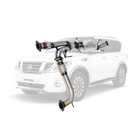 Nissan Y62 Patrol 3 Inch Stainless Steel Center Muffler Section to Factory Rear Exhaust