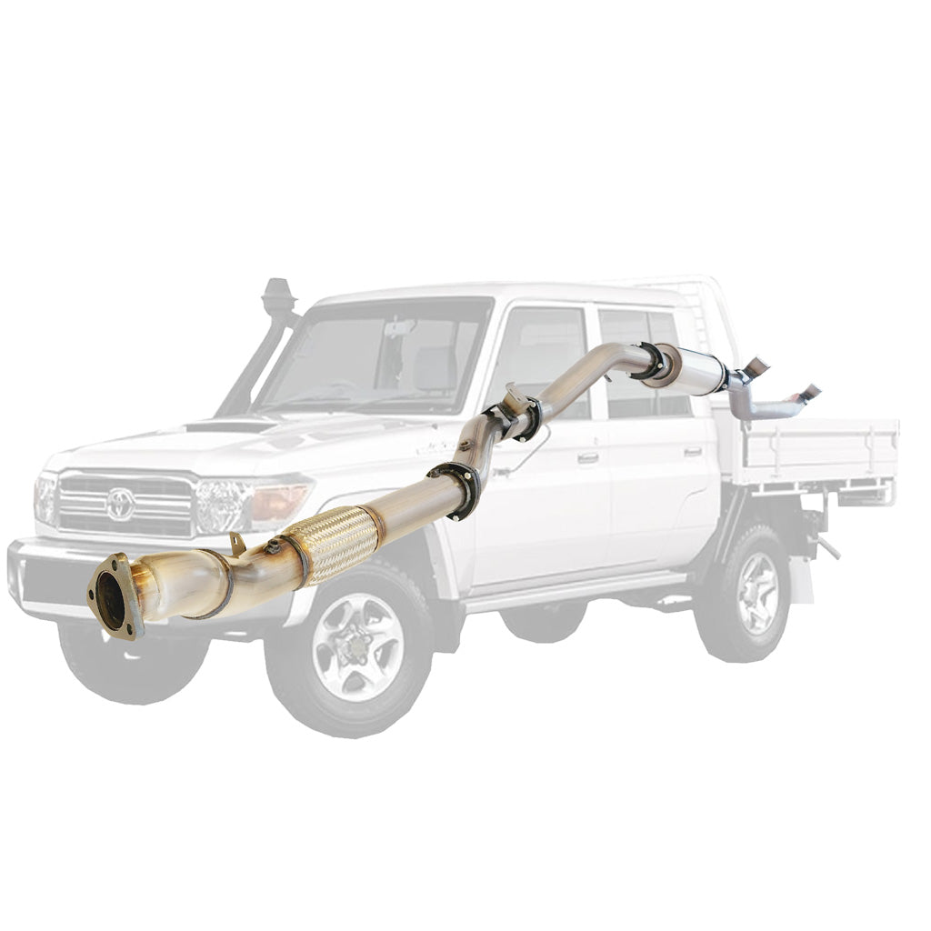 3.5" STAINLESS TURBO BACK EXHAUST MUFFLER ONLY, DPF DELETE FOR TOYOTA LANDCRUISER 79 SERIES VDJ 4.5L (OCT 2016+)