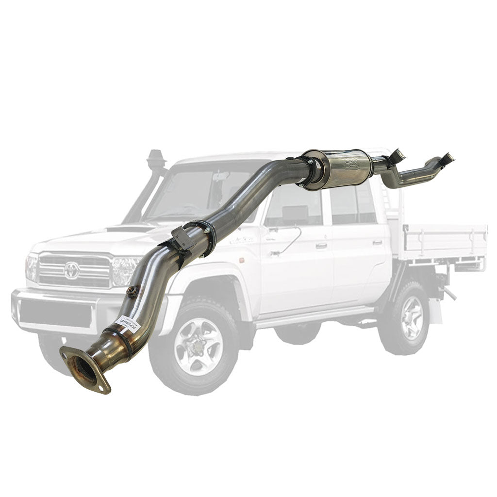 4" Stainless Steel DPF Back Exhaust for Toyota Landcruiser 79 Series VDJ 4.5L with Muffler