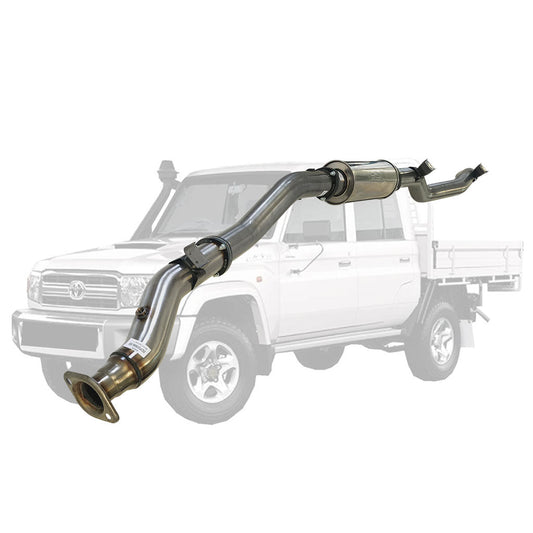 4" Stainless Steel DPF Back Exhaust for Toyota Landcruiser 79 Series VDJ 4.5L with Muffler