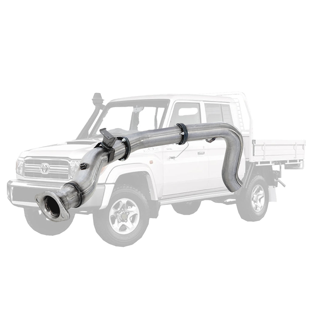 4" Stainless Steel DPF Back Exhaust for Toyota Landcruiser 79 Series VDJ 4.5L with Pipe Only Side Exit Tailpipe
