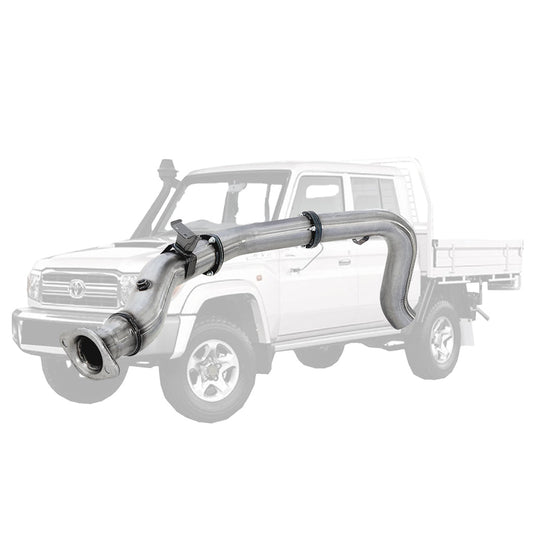 4" Stainless Steel DPF Back Exhaust for Toyota Landcruiser 79 Series VDJ 4.5L with Pipe Only Side Exit Tailpipe