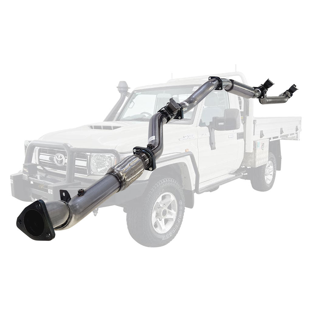 TOYOTA LANDCRUISER 79 SERIES VDJ79 4.5L # DPF DELETE# 3" TURBO BACK STAINLESS EXHAUST WITH HOTDOG ONLY