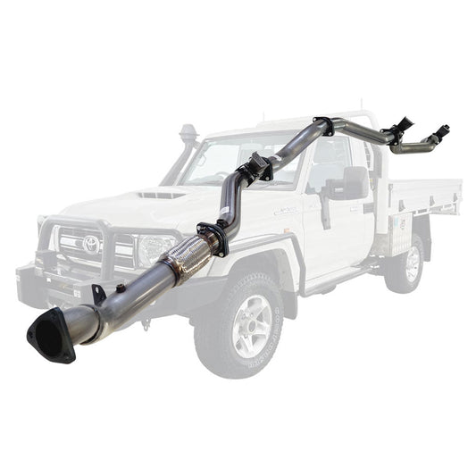 TOYOTA LANDCRUISER 79 SERIES VDJ79 4.5L 1VD-FTV SINGLE CAB, DOUBLE CAB # DPF DELETE# 3" STAINLESS TURBO BACK EXHAUST WITH PIPE ONLY