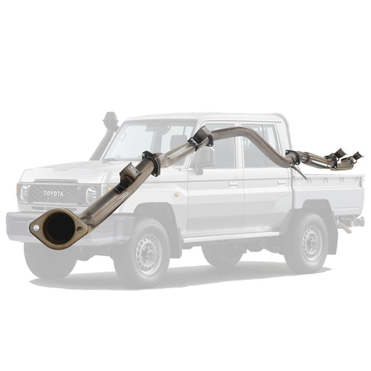 TOYOTA LANDCRUISER 79 SERIES GDJ79 DCAB UTE 2.8L V8 2023 ON  3" STAINLESS #DPF# BACK EXHAUST MUFFLER ONLY