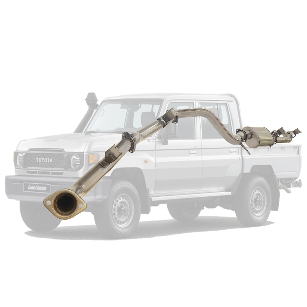 TOYOTA LANDCRUISER 79 SERIES GDJ79 DCAB AUTO UTE 2.8L TD 2023 ON  3" STAINLESS #DPF# BACK EXHAUST WITH MUFFLER