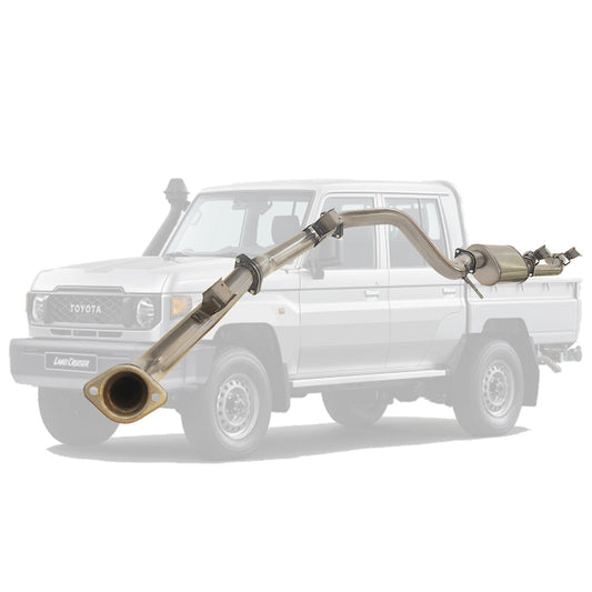 TOYOTA LANDCRUISER 79 SERIES GDJ79 DCAB AUTO UTE 2.8L TD 2023 ON  3" STAINLESS #DPF# BACK EXHAUST WITH MUFFLER