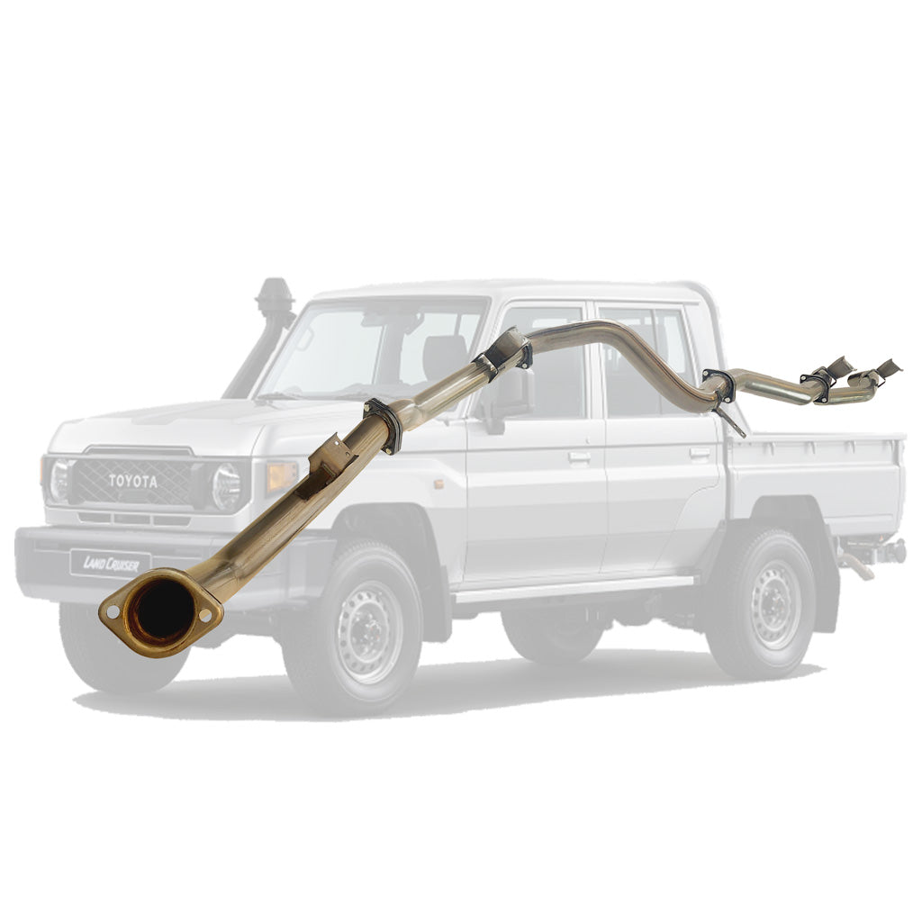TOYOTA LANDCRUISER 79 SERIES GDJ79 DCAB UTE 2.8L TD 2023 ON  3" STAINLESS #DPF# BACK EXHAUST PIPE ONLY