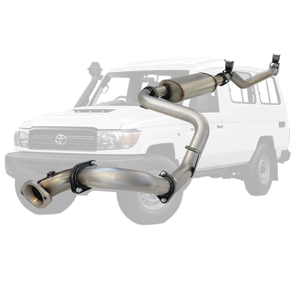 3" Stainless DPF Back Exhaust for Toyota Landcruiser Troop Carrier 78 Series VDJ 4.5L V8 with Muffler Only