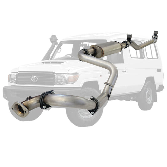 3" Stainless DPF Back Exhaust for Toyota Landcruiser Troop Carrier 78 Series VDJ 4.5L V8 with Muffler Only