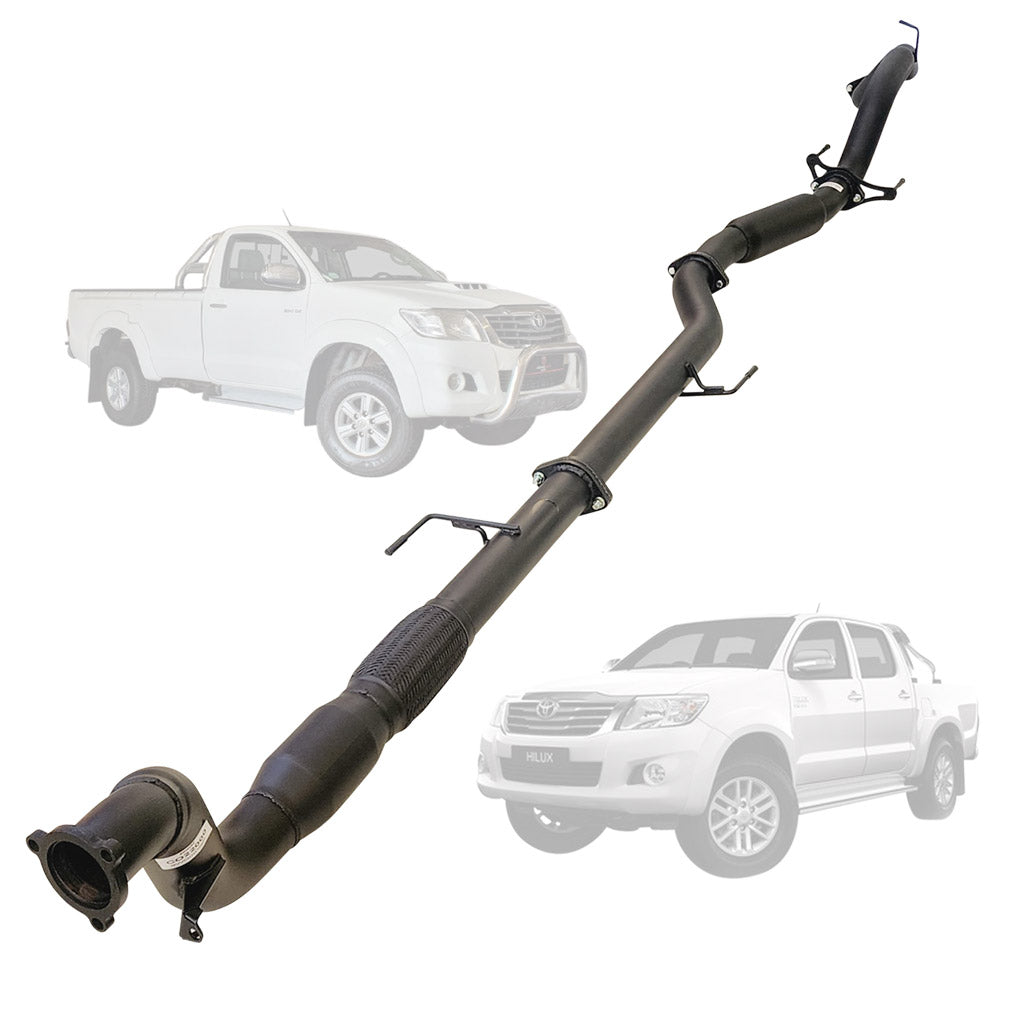TOYOTA HILUX KUN16/26 3L 1KD-FTV D4D 2005 - 9/2015 3" TURBO BACK EXHAUST WITH CAT & HOTDOG New Version