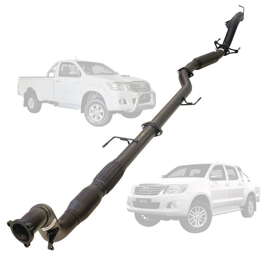 TOYOTA HILUX KUN16/26 3L 1KD-FTV D4D 2005 - 9/2015 3" TURBO BACK EXHAUST WITH CAT & HOTDOG New Version