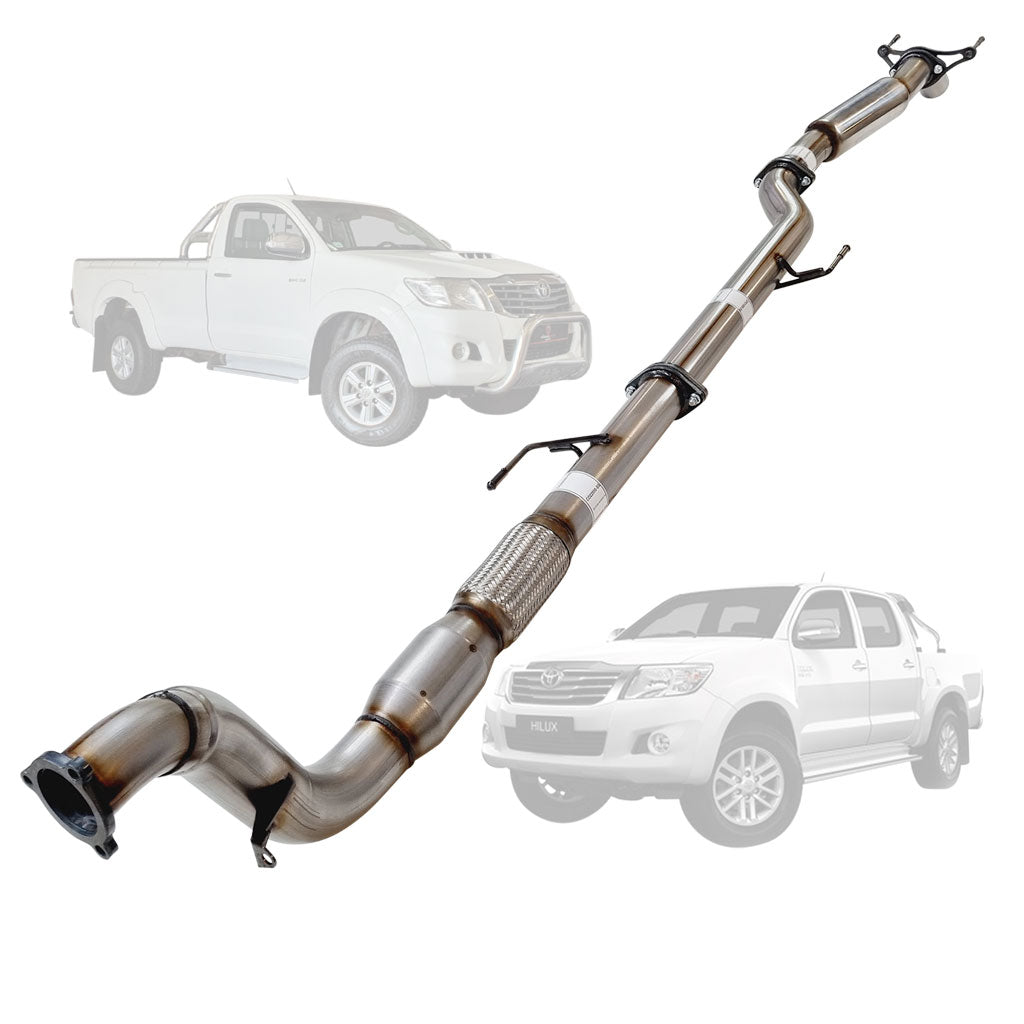 TOYOTA HILUX KUN16/26 3L 1KD-FTV D4D 2005 - 9/2015 3" STAINLESS TURBO BACK EXHAUST HOTDOG AND CAT DIFF DUMPED