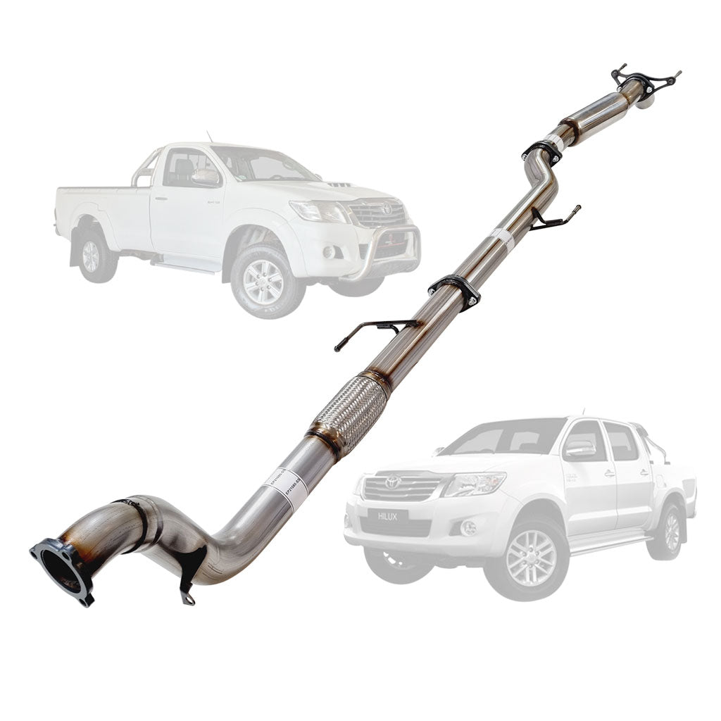 TOYOTA HILUX KUN16/26 3L 1KD-FTV D4D 2005 - 9/2015 3" STAINLESS TURBO BACK EXHAUST HOTDOG ONLY & DIFF DUMP TAILPIPE NEW VERSION