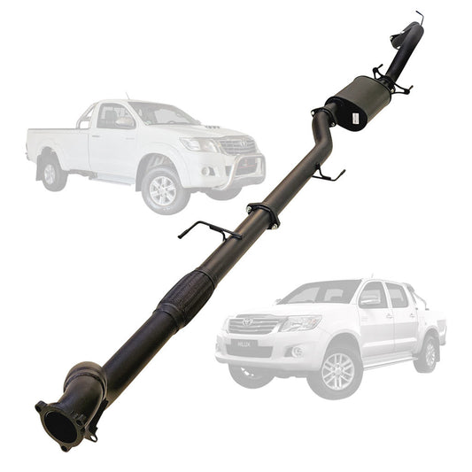 TOYOTA HILUX KUN16/26 3L 1KD-FTV D4D 2005 - 9/2015 3" TURBO BACK EXHAUST MUFFLER NO CAT New Version