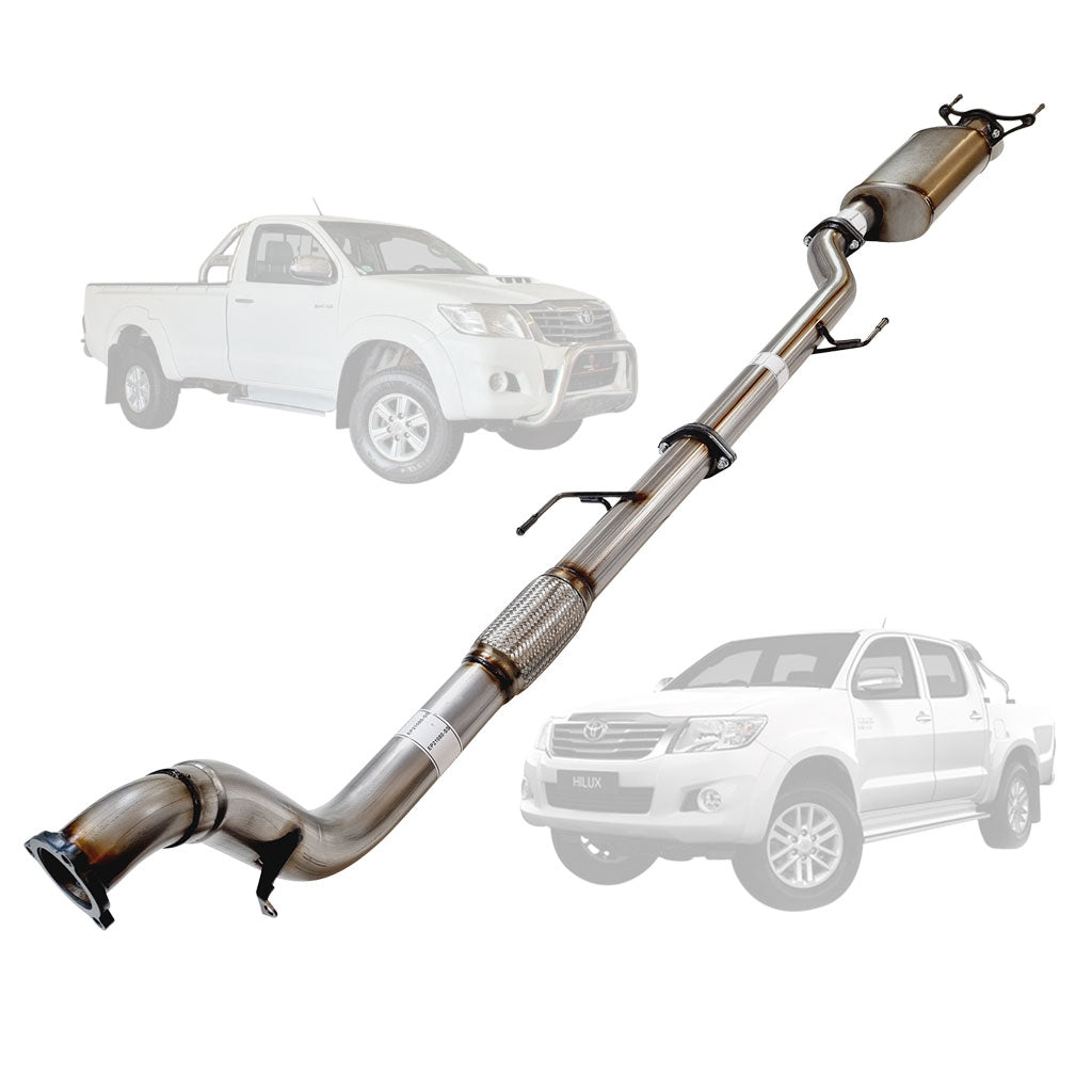 TOYOTA HILUX KUN16/26 3L 1KD-FTV D4D 2005 - 9/2015 3" STAINLESS TURBO BACK EXHAUST MUFFLER ONLY & DIFF DUMP TAILPIPE NEW VERSION