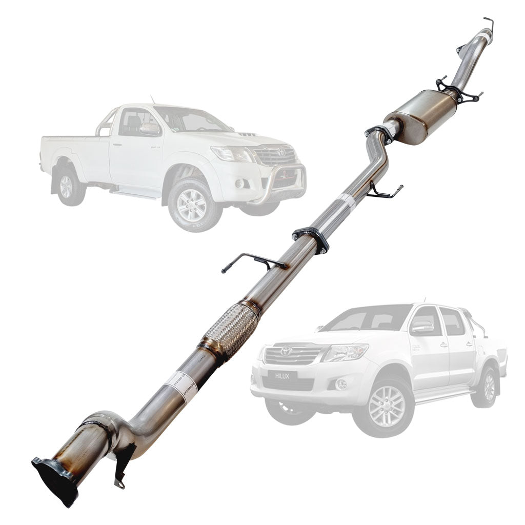 TOYOTA HILUX KUN16/26 3L 1KD-FTV D4D 2005 - 9/2015 3" TURBO BACK EXHAUST MUFFLER NO CAT STAINLESS