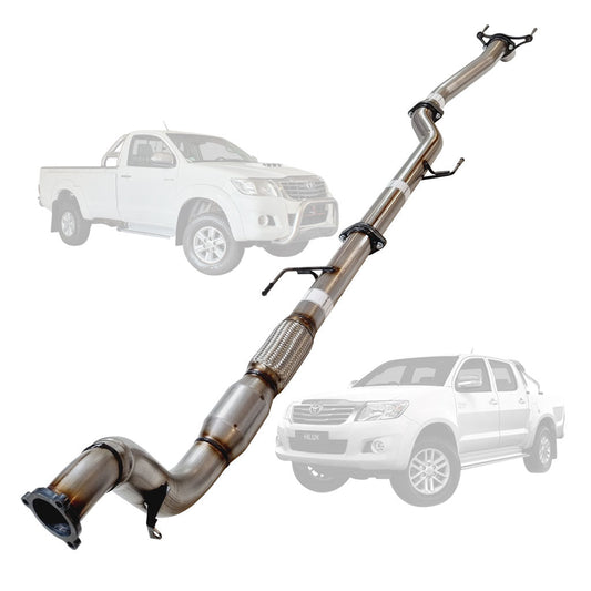 TOYOTA HILUX KUN16/26 3L 1KD-FTV D4D 2005 - 9/2015 3" STAINLESS TURBO BACK EXHAUST CAT & DIFF DUMP TAILPIPE