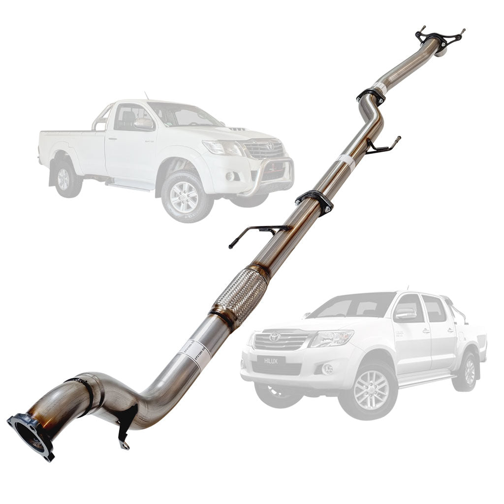 TOYOTA HILUX KUN16/26 3L 1KD-FTV D4D 2005 - 9/2015 3" STAINLESS TURBO BACK EXHAUST PIPE ONLY & DIFF DUMP TAILPIPE NEW VERSION