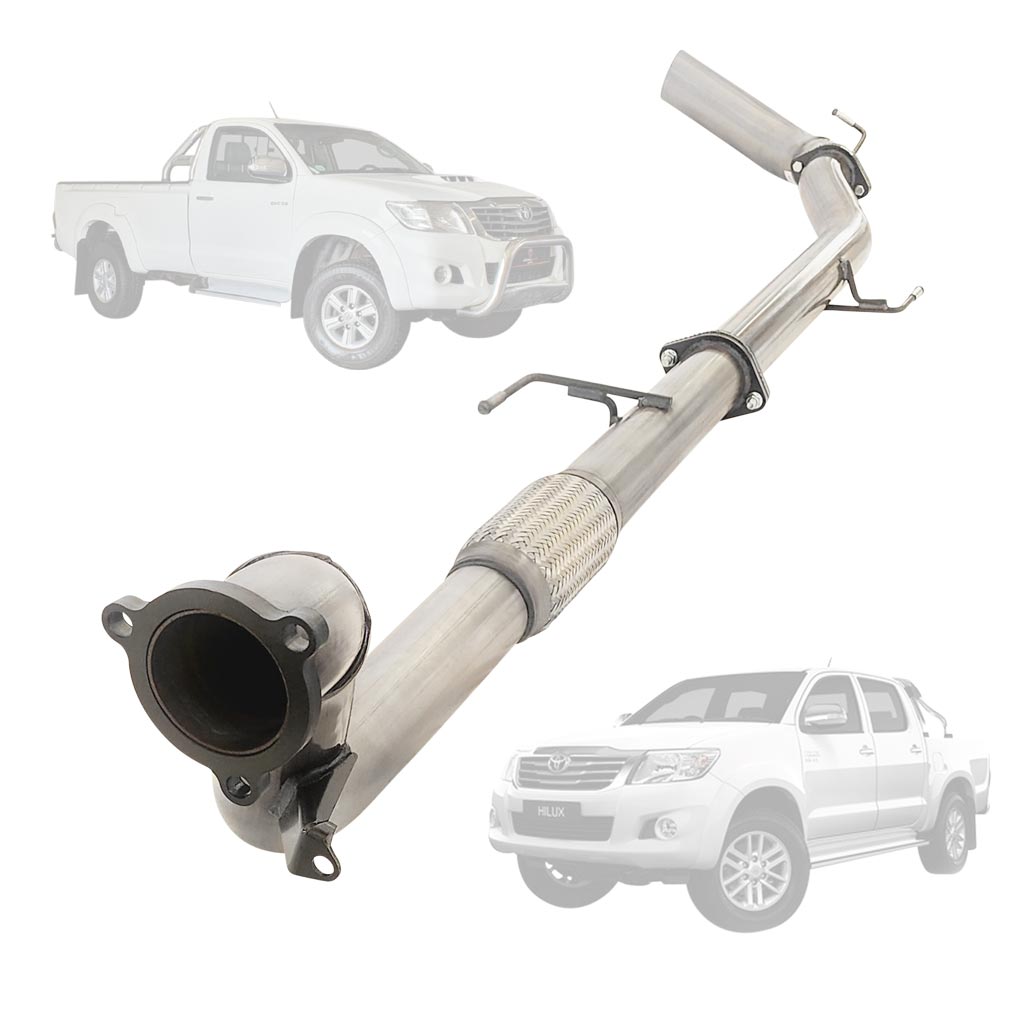 TOYOTA HILUX N70 SERIES 3.0L 1KD-FTV D4D 2005 - 9/2015 STAINLESS TURBO BACK  3" EXHAUST WITH 3.5" SIDE PIPE EXIT