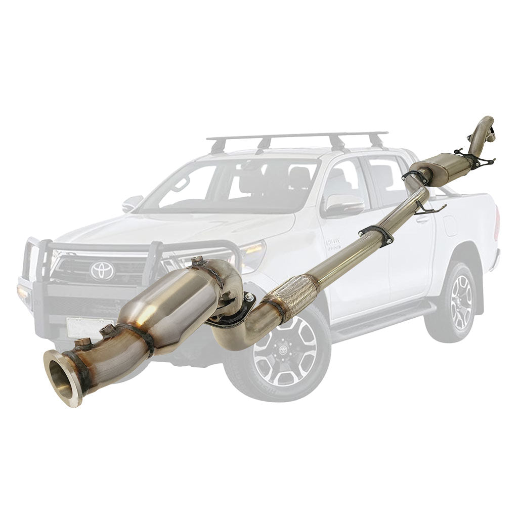 TOYOTA HILUX  TD N80 1DG-FTV 2.8L 4Cyl - October 2015 ON  3" Inch  Turbo Back Exhaust With Cat And Muffler (DPF MODEL)
