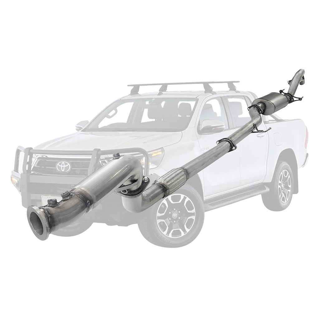 TOYOTA HILUX TD N80 1DG-FTV 2.8L 4Cyl - October 2015 ON 3" Inch Turbo Back Exhaust With Muffler No Cat Only (DPF MODEL)