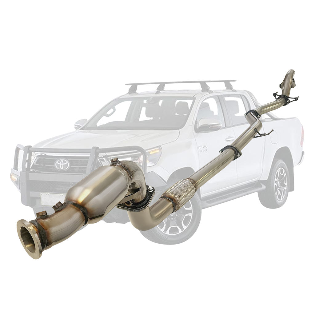 TOYOTA HILUX  TD N80 1DG-FTV 2.8L 4Cyl - October 2015 ON  3" Inch  Turbo Back Exhaust With Cat And Pipe Only (DPF MODEL)