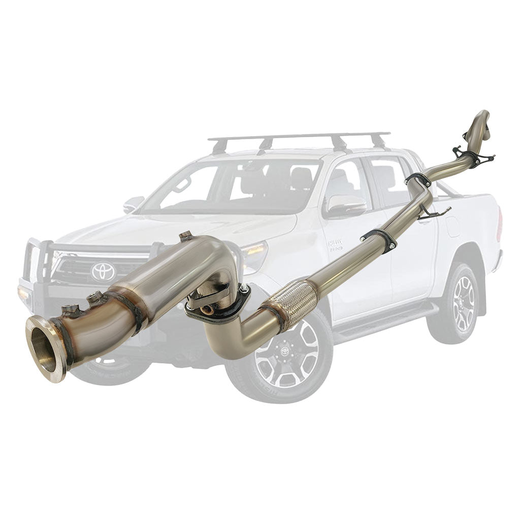 TOYOTA HILUX  TD N80 1DG-FTV 2.8L 4Cyl - October 2015 ON  3" Inch  Turbo Back Exhaust With Pipe Only (DPF MODEL)