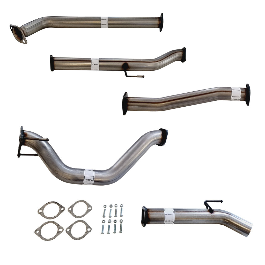 TOYOTA HILUX GUN122/125R 2.4L 2GD-FTVTD 2017 ON 3" STAINLESS #DPF# BACK EXHAUST WITH PIPE ONLY