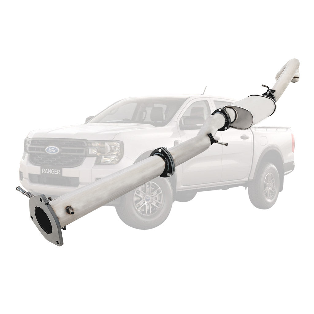 FORD RANGER NEXT GEN 3L V6 TD 2022 ON 3.5" # DPF # BACK STAINLESS EXHAUST WITH MUFFLER ONLY