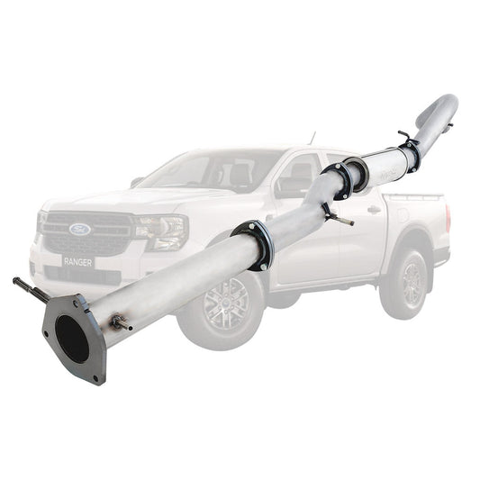 FORD RANGER NEXT GEN 3L V6 TD 2022 ON 3.5" # DPF # BACK STAINLESS EXHAUST WITH FAKE MUFFLER ONLY