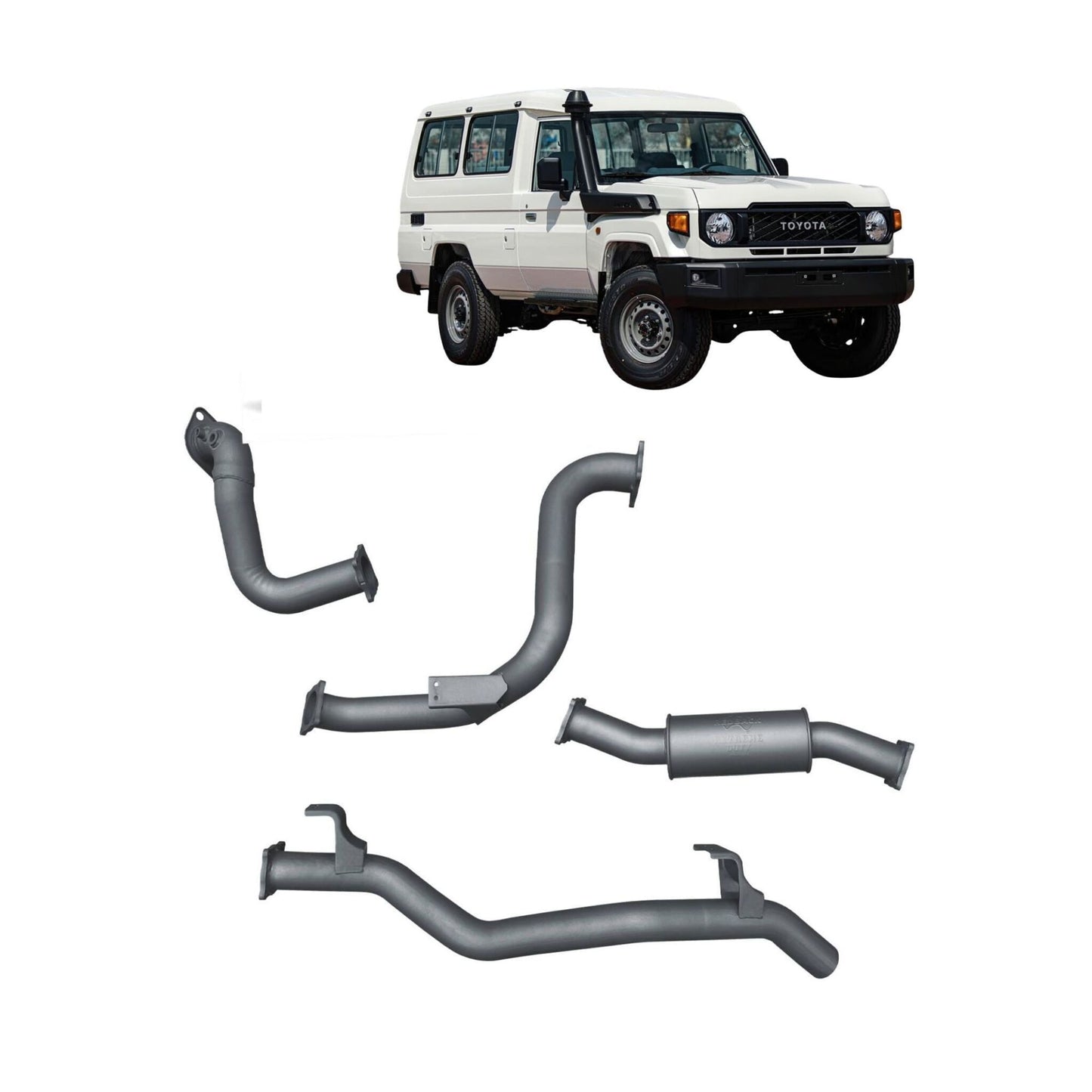 Redback Extreme Duty Exhaust for Toyota Landcruiser 78 Series Troop Carrier (11/2016 - on)