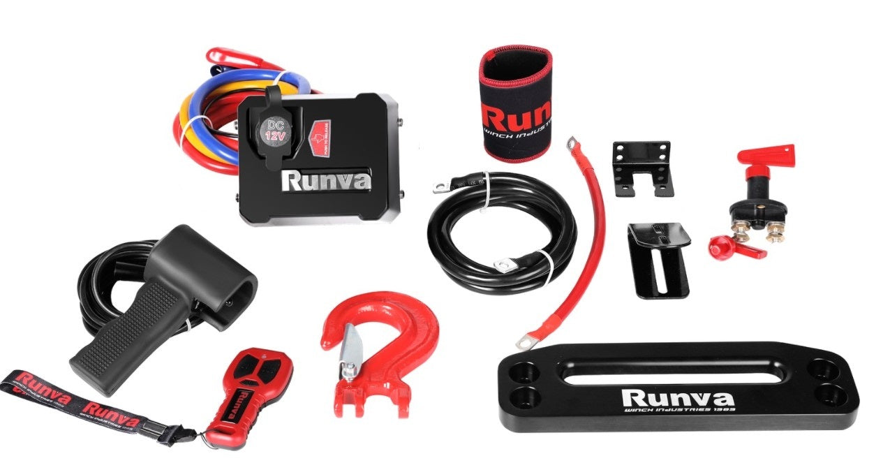 Runva EWL9500 12V With Synthetic Rope & Accessory Kit