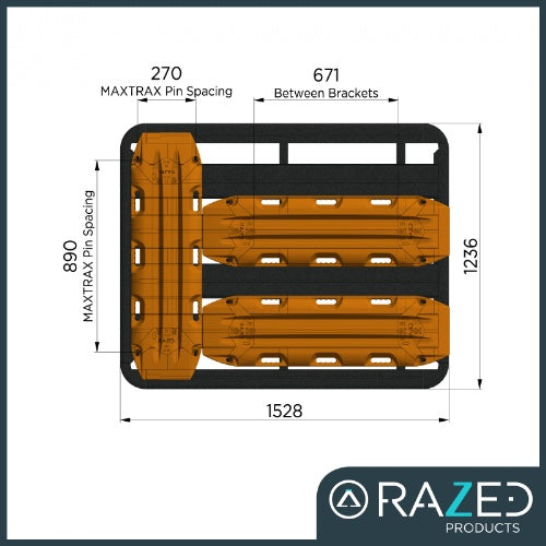 Razed Products Flush Maxtrax Mount With Pin Kit